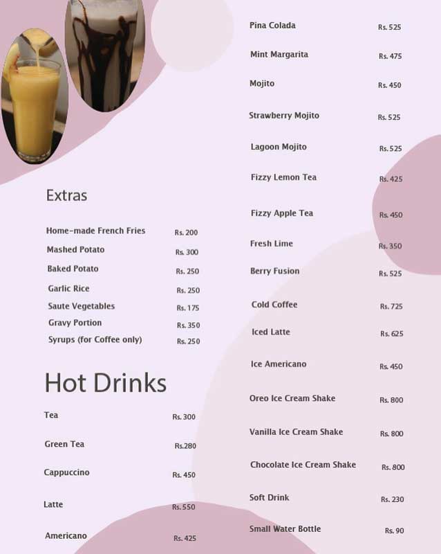 Cafe Elliana menu