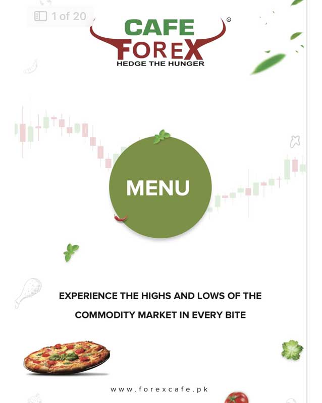 Cafe Forex menu