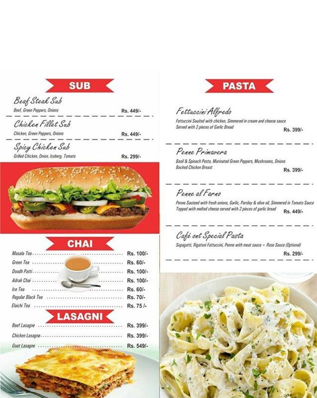 Cafe Ontario menu