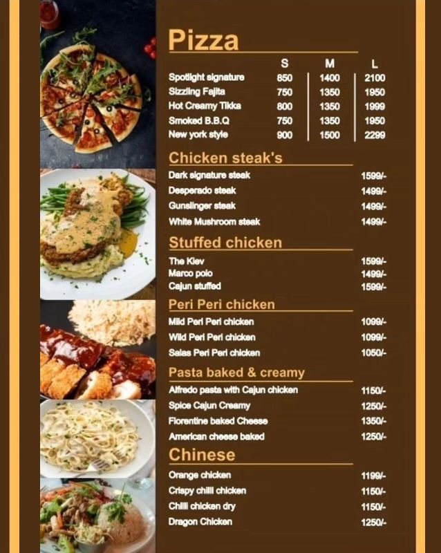Cafe Spotlight menu