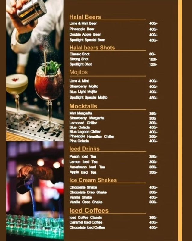 Cafe Spotlight menu