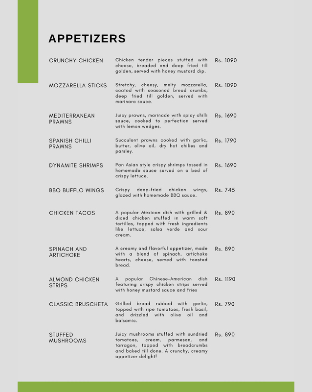 Café Bedaar menu