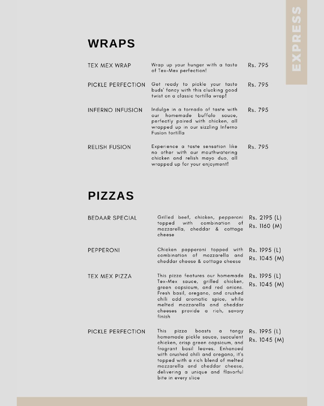 Café Bedaar menu