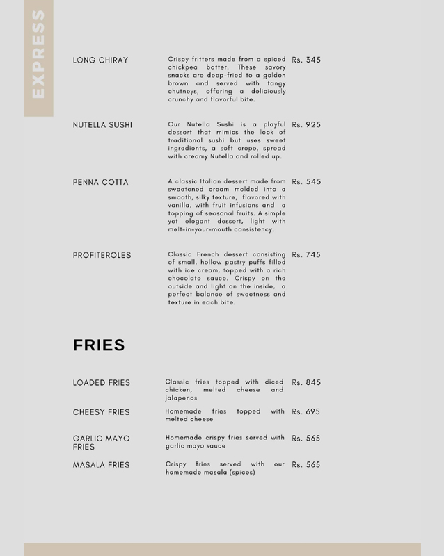 Café Bedaar menu