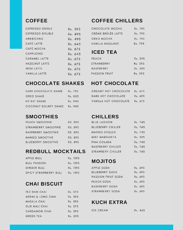 Café Bedaar menu
