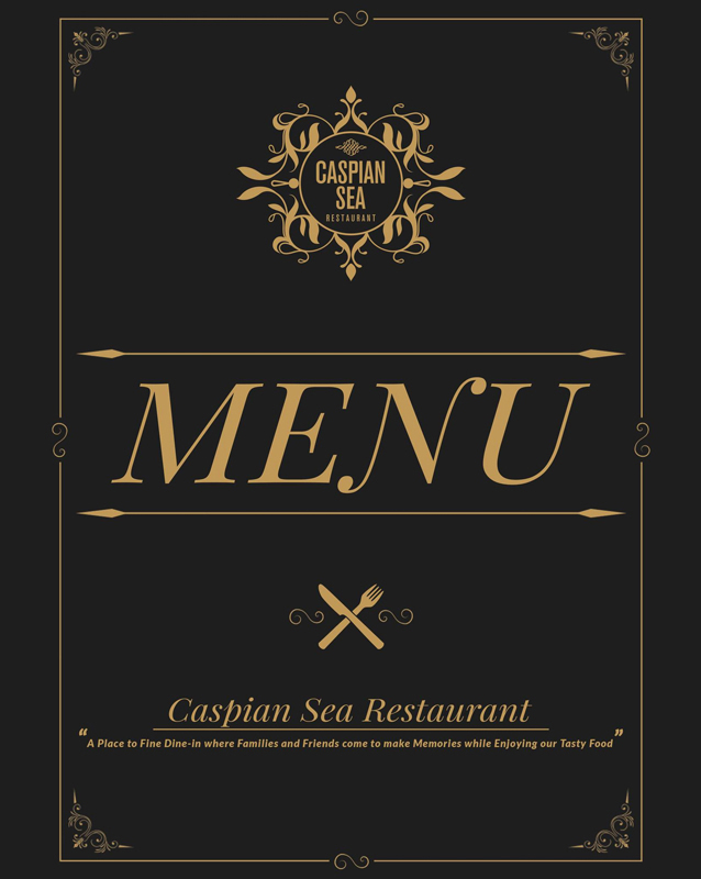 Caspian Sea Restaurant menu