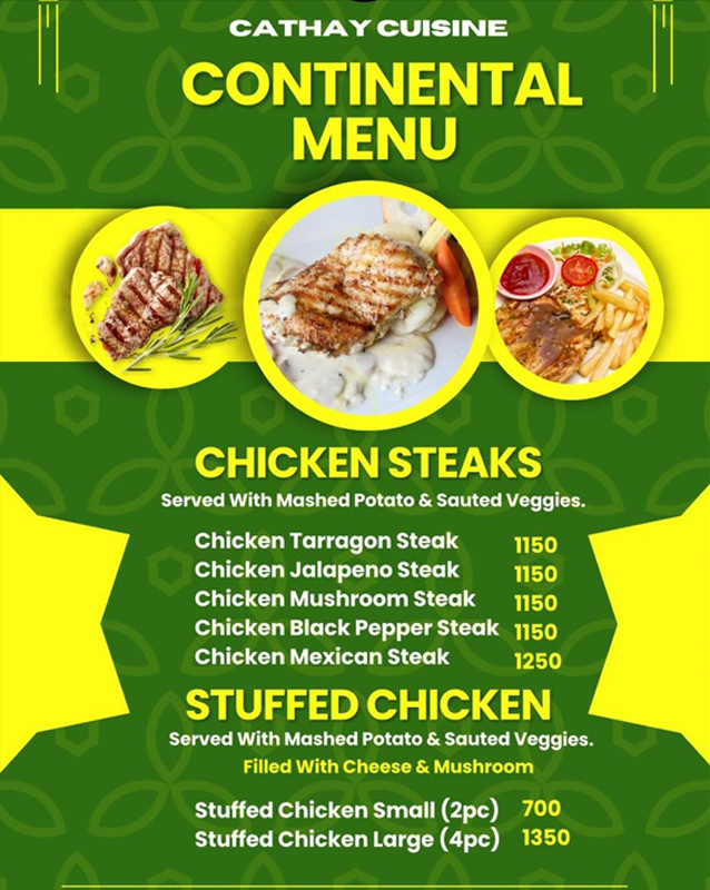 Cathay Cuisine menu