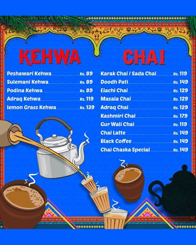 Chai Chaska menu