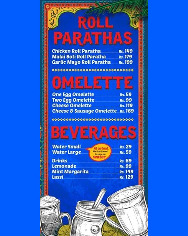 Chai Chaska menu