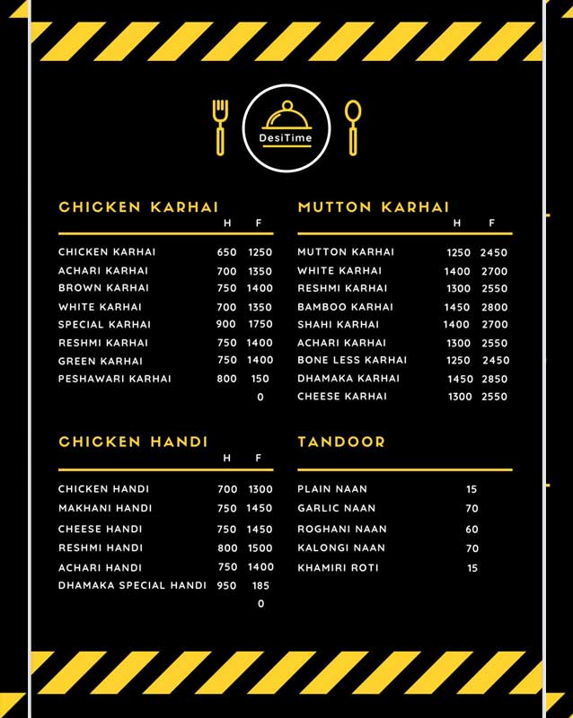 Chai Dosti menu