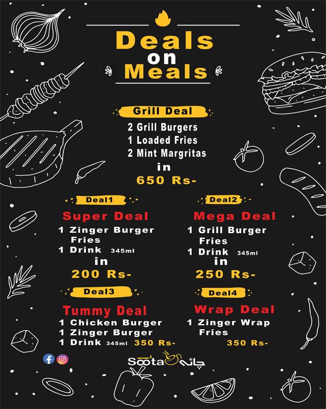 Chai Soota menu
