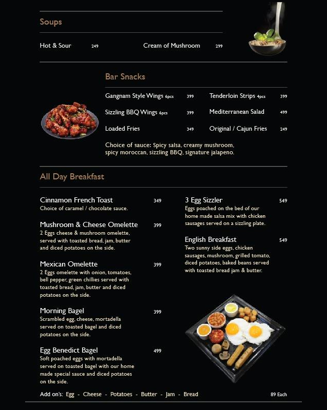 Chaplin Modern Eatery menu