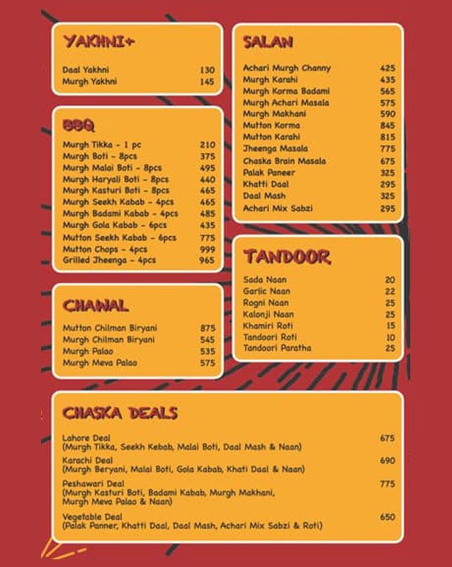 Chaska - Zaraaa Hatke menu