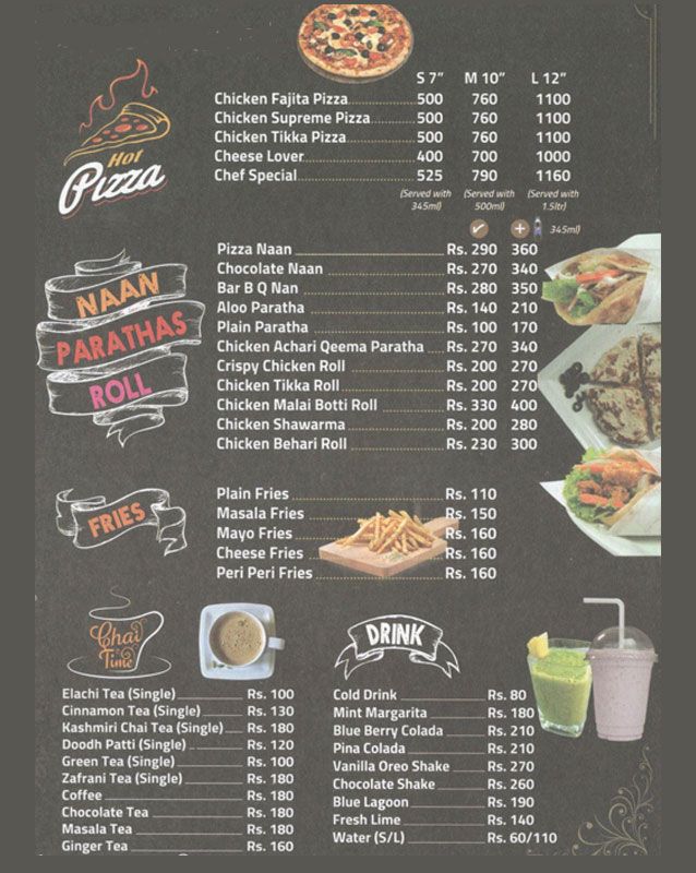Cheen Chutney aur Chai menu