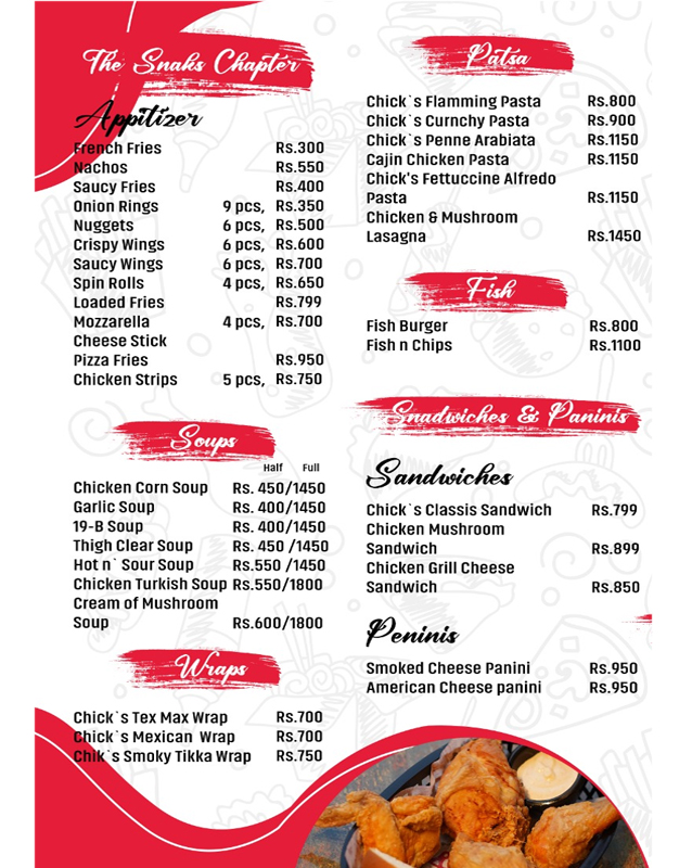 Chick Villa menu