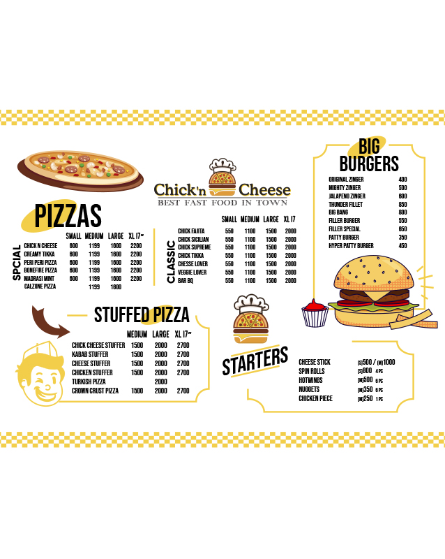 Chick'n Cheese  menu