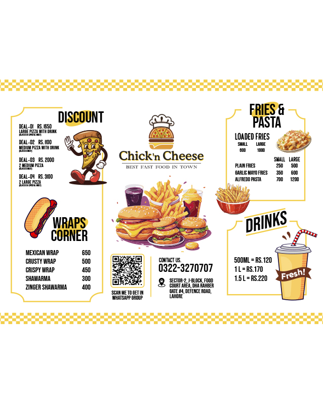 Chick'n Cheese  menu