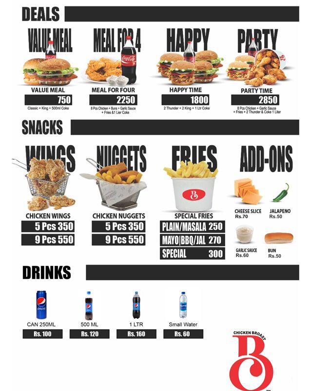 Chicken Broast menu