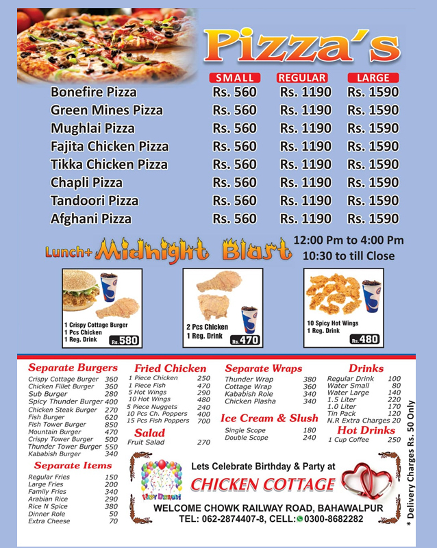 Chicken Cottage menu