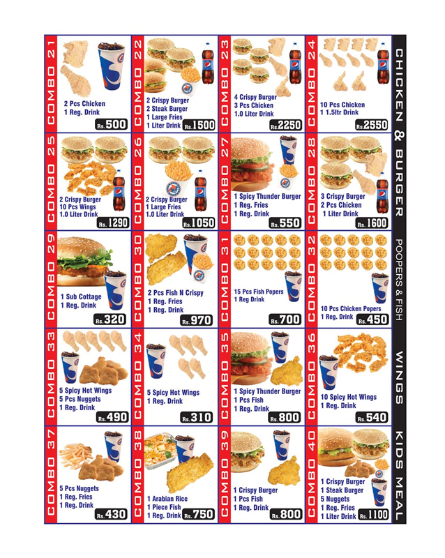 Chicken Cottage menu