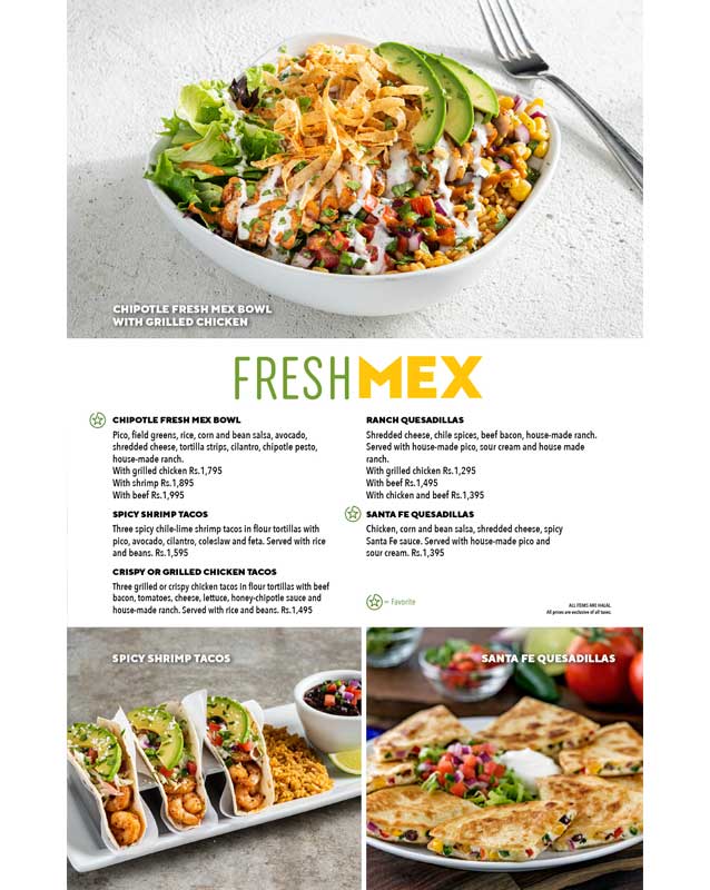 Chili's Pakistan menu