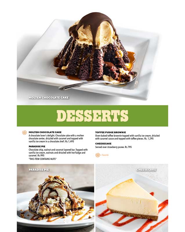 Chili's Pakistan menu