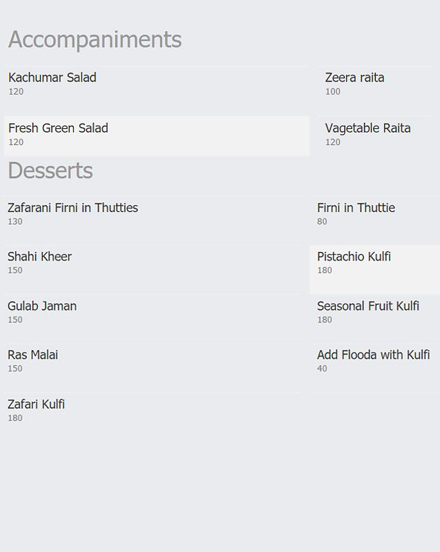 Chilli Chutney menu