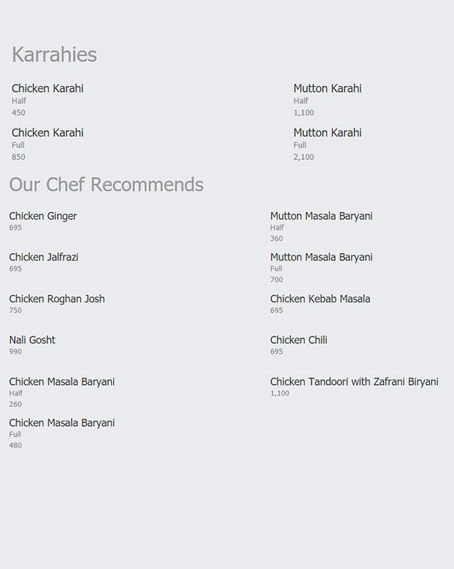 Chilli Chutney menu