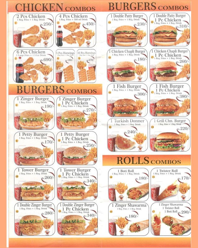 Chilli Pistol Cafe menu
