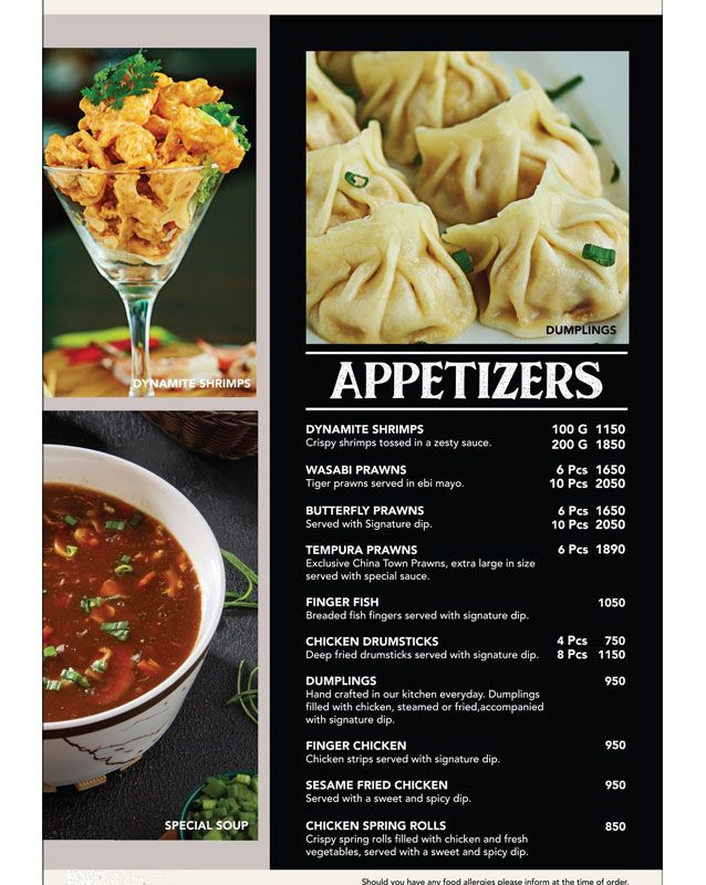 ChinaTown - Lahore menu