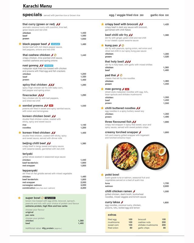 Chop Chop Wok menu