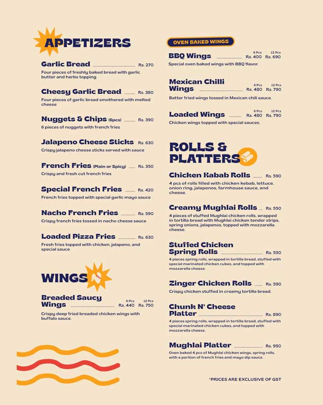 Chunk N Cheese menu