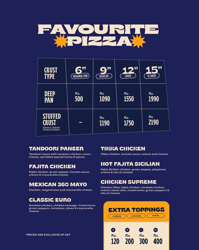Chunk N Cheese menu