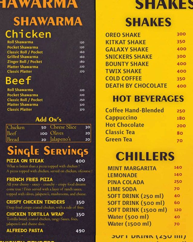 CIBO  menu