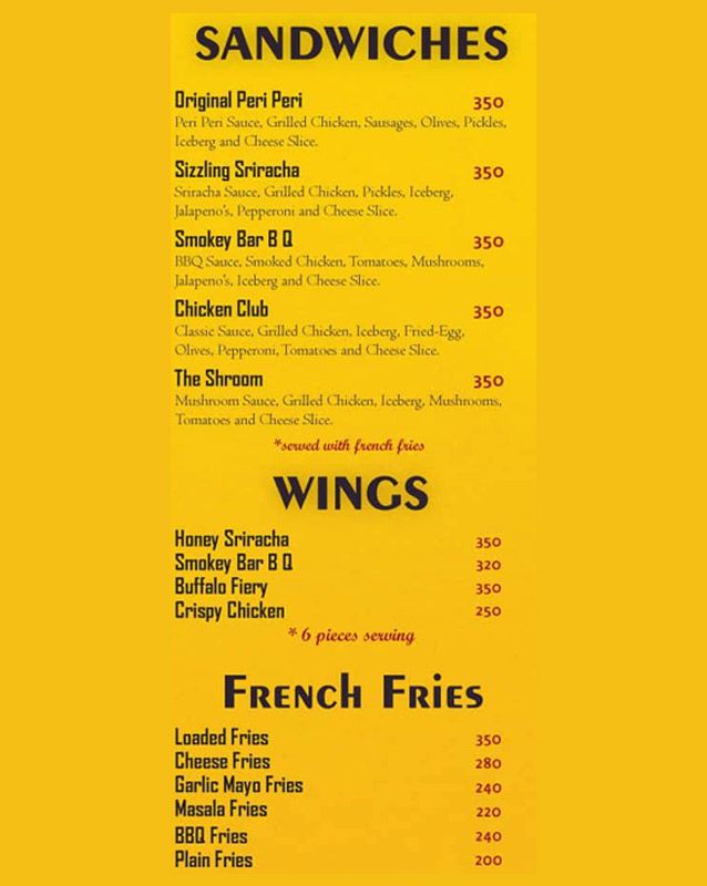 CIBO  menu