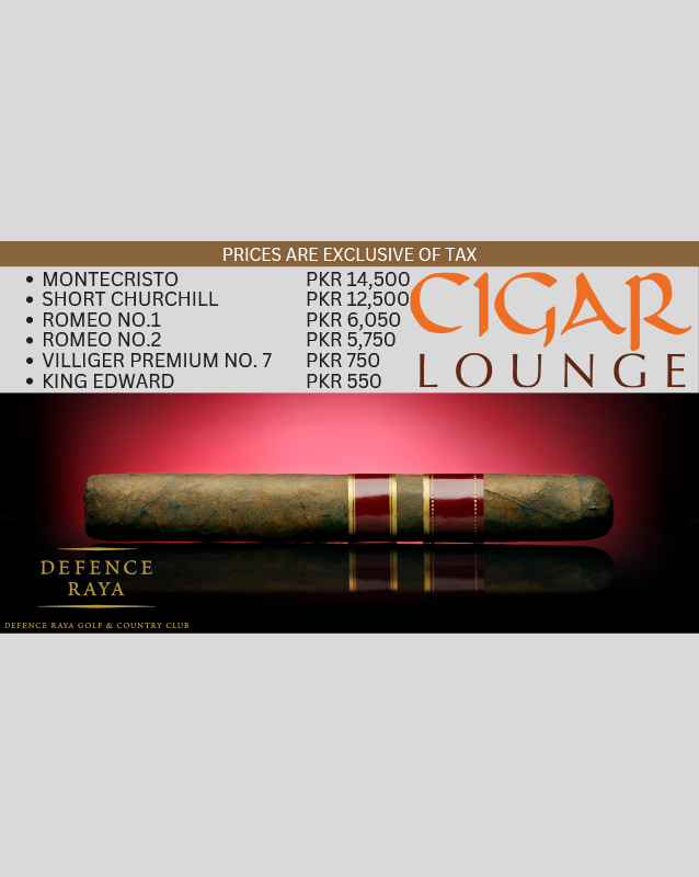 Cigar Lounge - Defence Raya Golf & Country Club menu