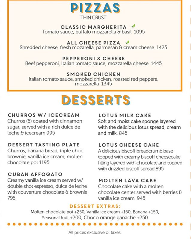 Coco Cubano Pakistan menu