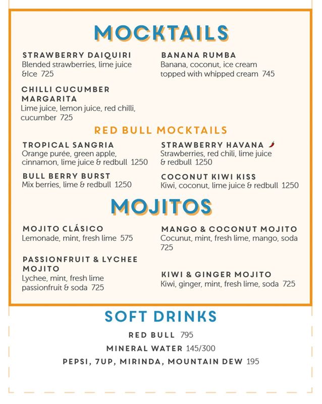 Coco Cubano Pakistan menu