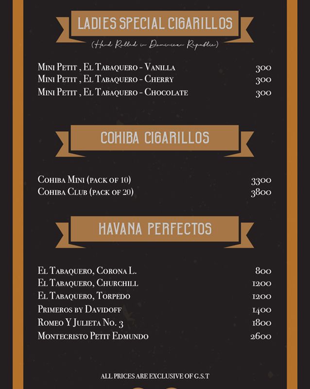 Coco Cubano Pakistan menu