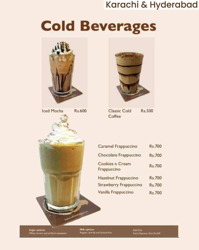 Coffee Wagera menu