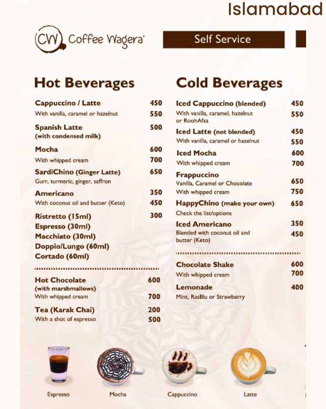 Coffee Wagera menu