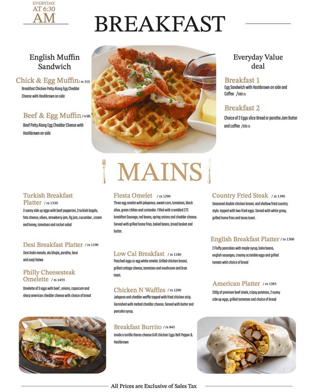 Coffee, Tea & Company menu