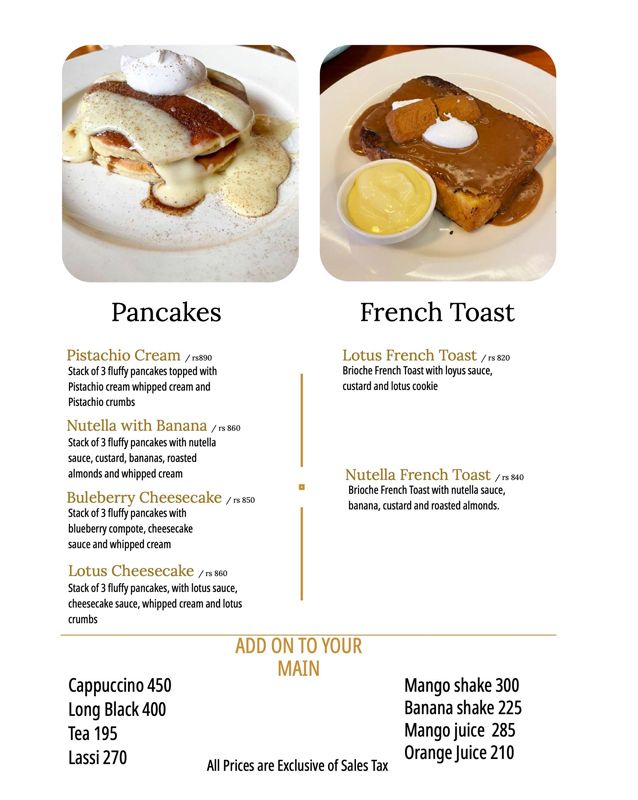 Coffee, Tea & Company menu