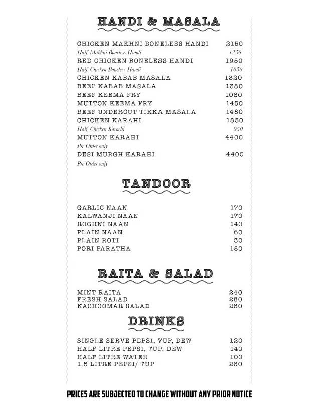 Courtyard Grill menu