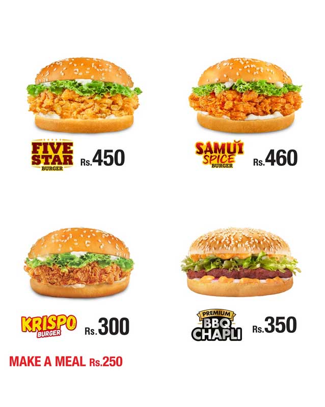 CP Five Star menu