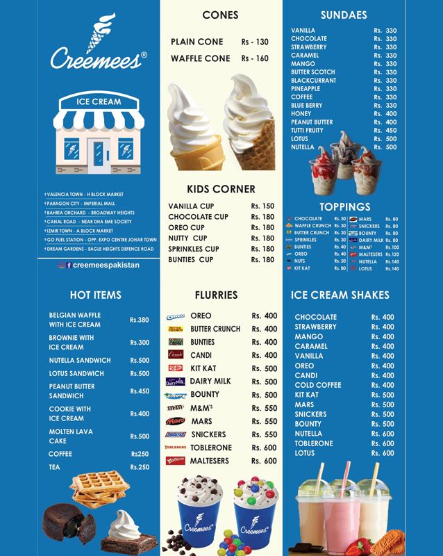 Creemees menu