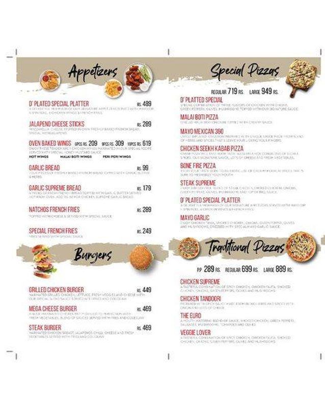 D'Plated Lounge menu