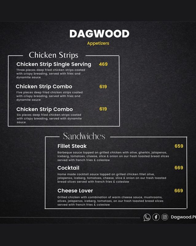 Dagwood menu