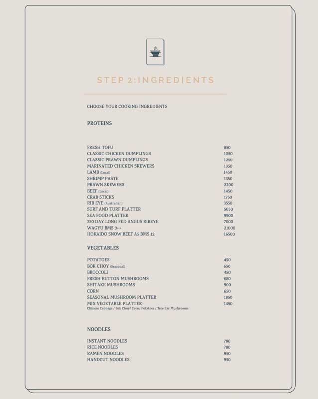 Dan Dan menu