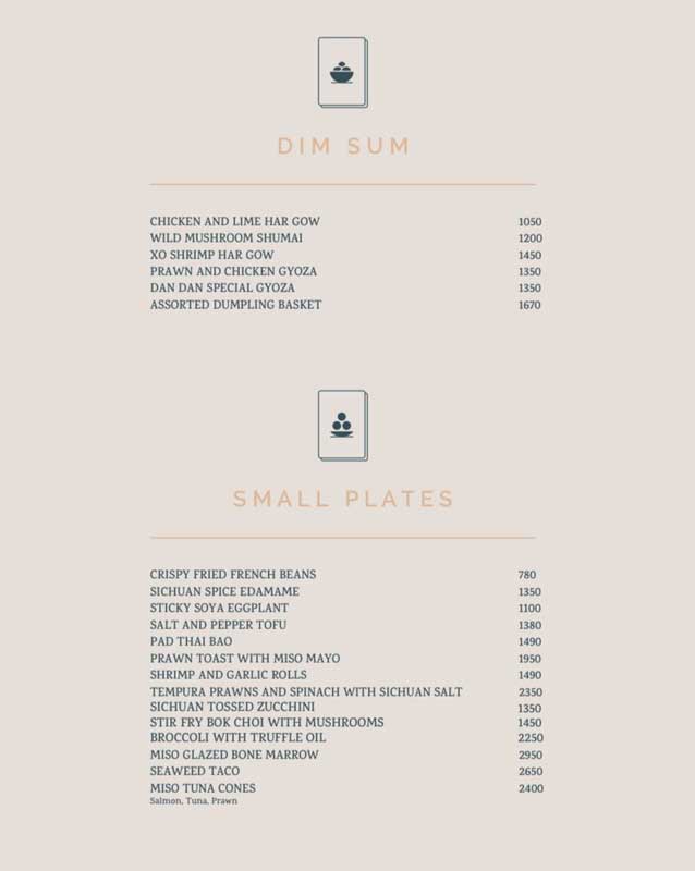 Dan Dan menu